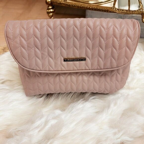 Vince Camuto Quilted Cosmetics Bag - Pink - Picture 1 of 11